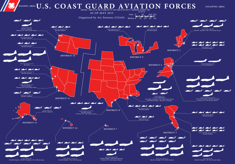 Illustration for article titled This Awesome Graphic Shows The Coast Guard's Aircraft And Basing